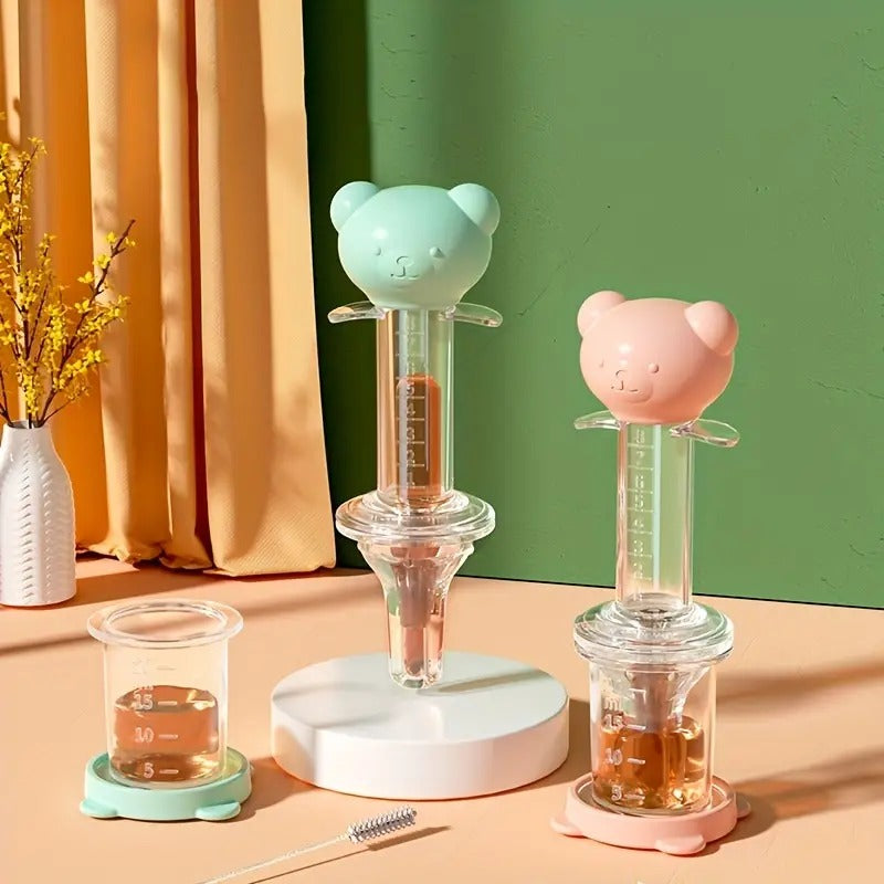 Silicone Baby Medicine Feeding Syringe and Pacifier Device
